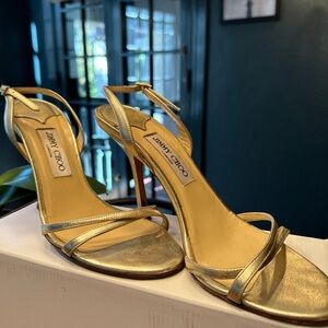 Vintage jimmychoo gold heels